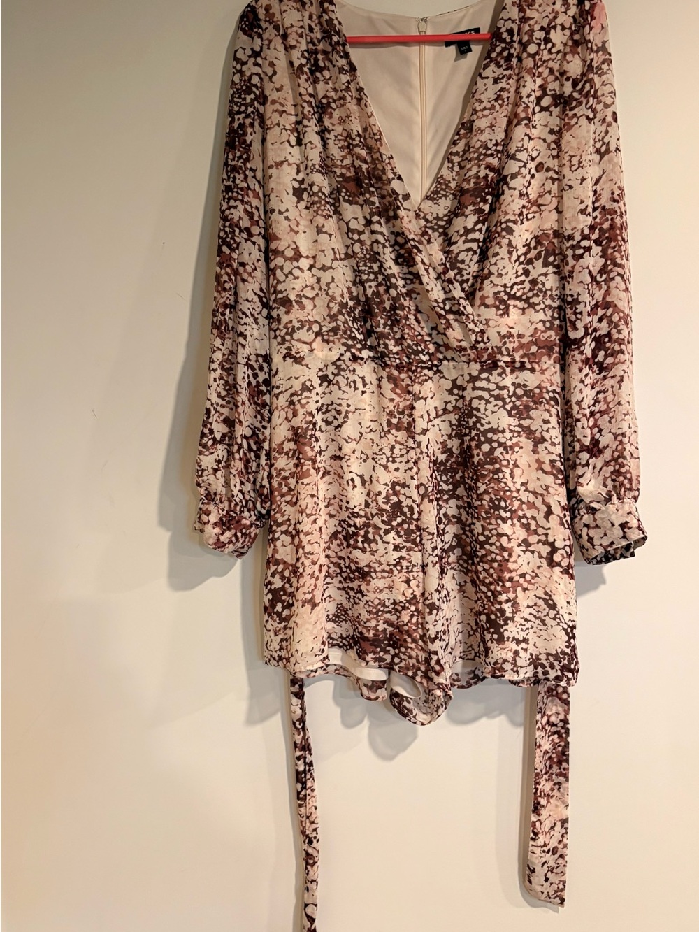 Express Purple and Cream Floral Romper